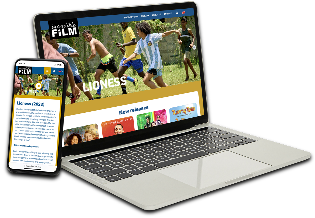 IncredibleFilm website laptop en telefoon