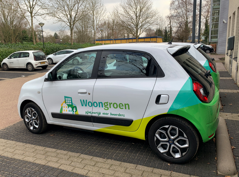 Woongroen autobelettering mediagraaf