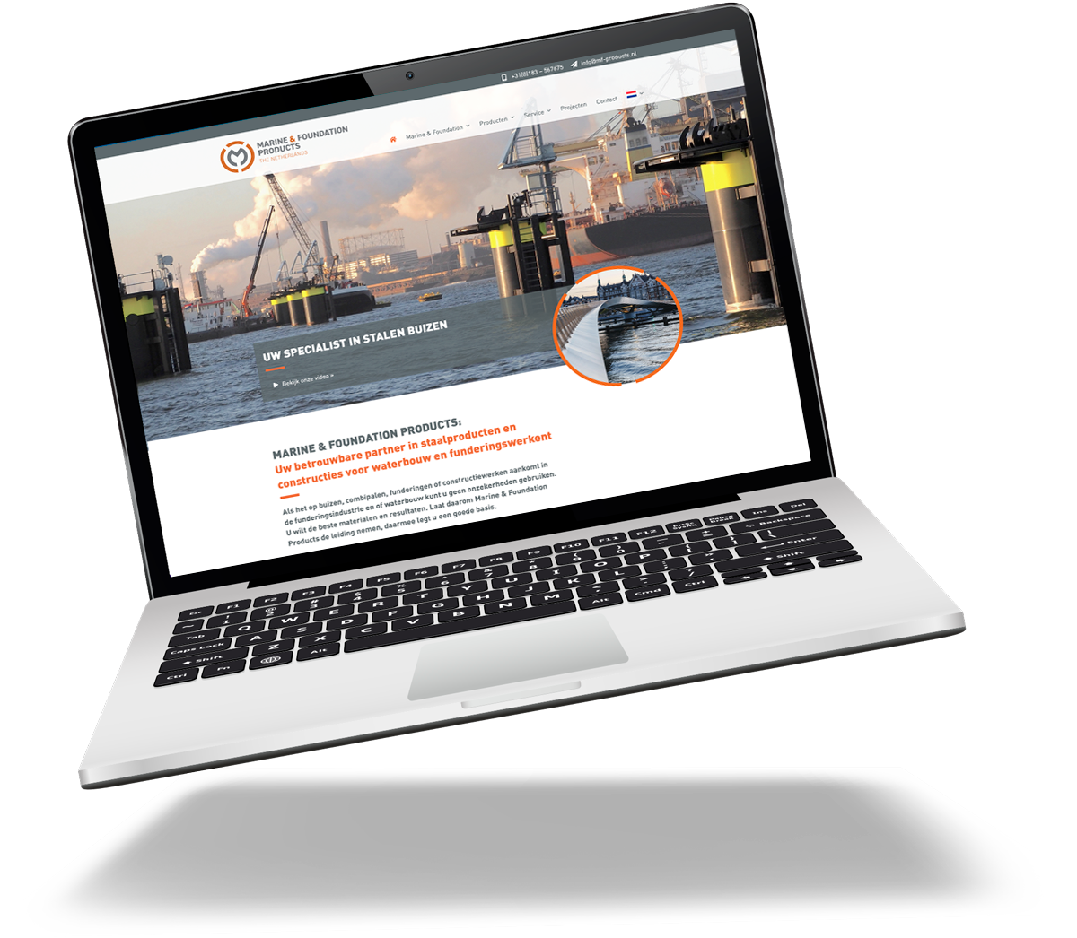 Laptop Marine Foundation Products boodschap De Mediagraaf