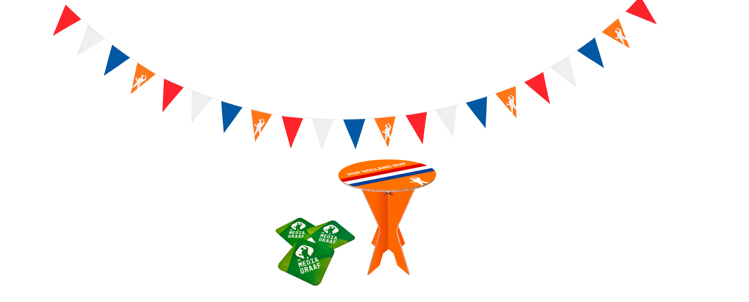 Vlaggenlijn statafel viltjes onderzetters met je eigen logo gepersonaliseerd scaled
